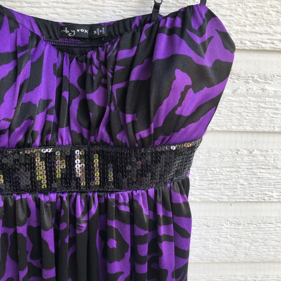 purple and black sequin dress